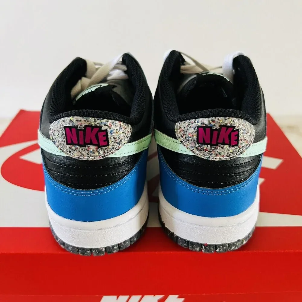 NIKE Dunk Low SE Black/Light Photo Blue/Active Pink/Mint Foam - M 5.5 Y (7 W)